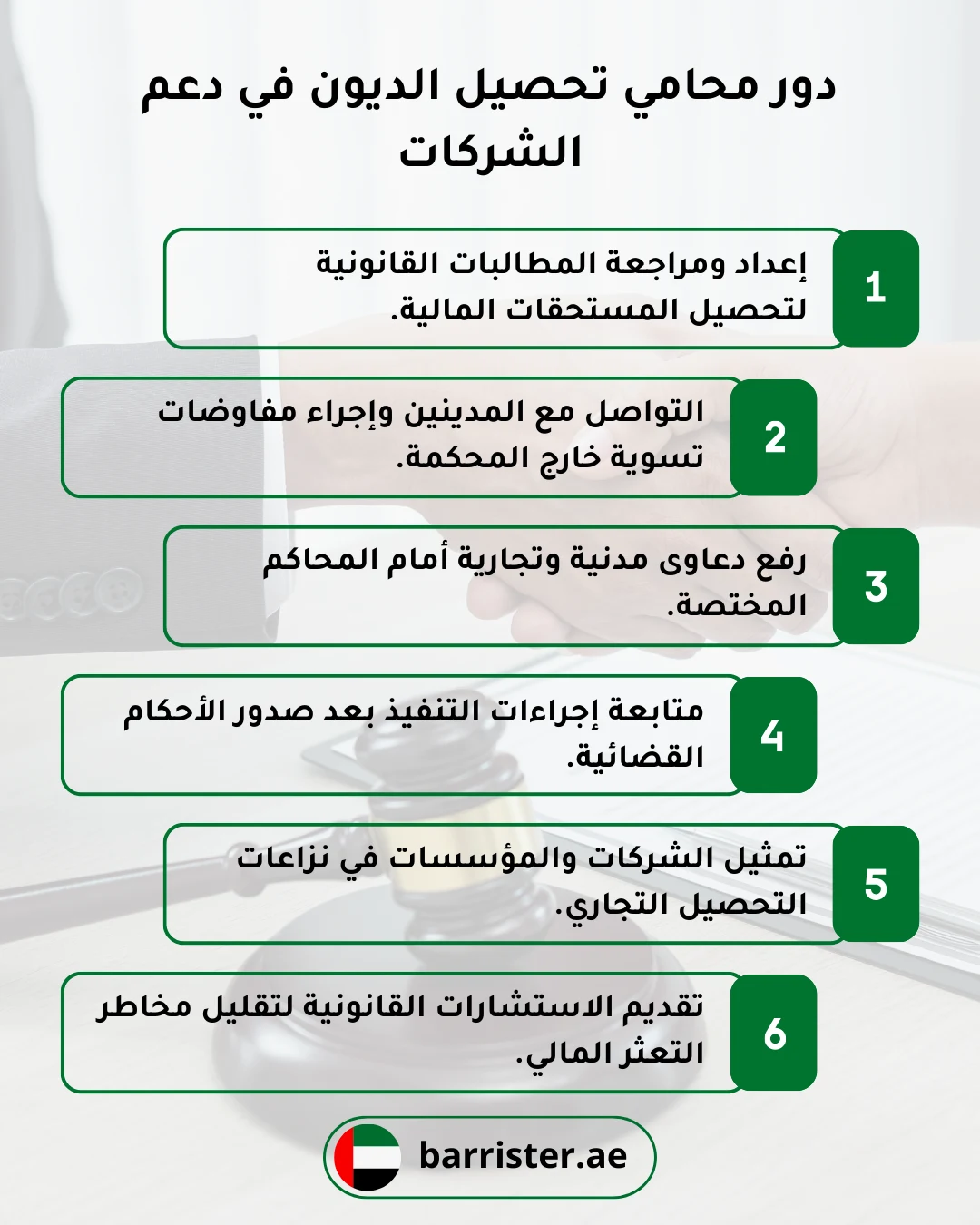دور محامي تحصيل الديون في دعم الشركات