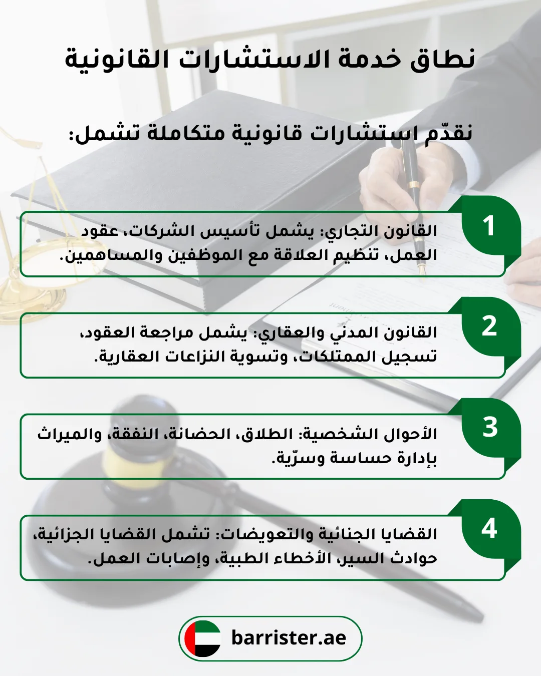 نطاق خدمة الاستشارات القانونية